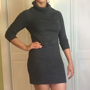 Gray sweater dress